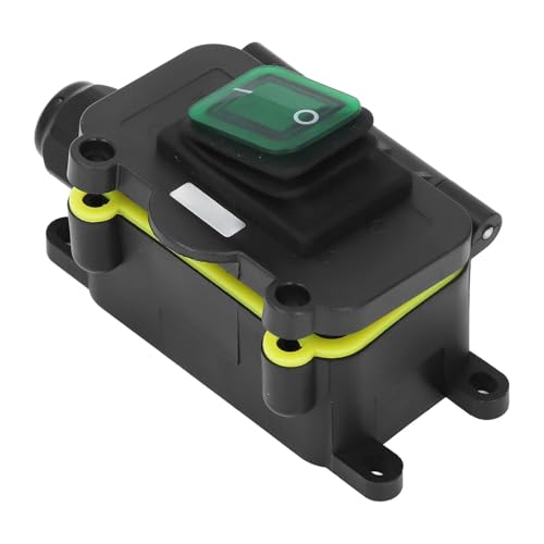 Marine Rocker Switch, IP68 Water Proof Marine Switch with Junction Box, Single Head Inline Power Cord Ship Type Switch for Outdoor, PA66 Shell