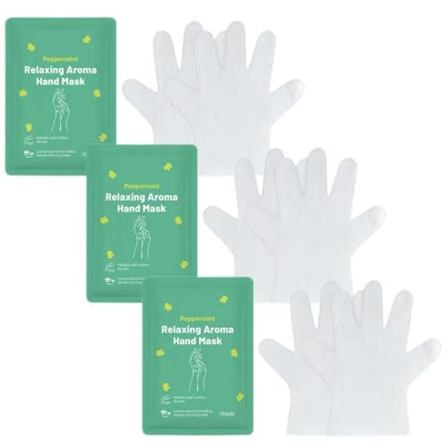 Mascarilla de Manos Aromaterapéutica Calmante de Menta | 1 par de mascarillas exfoliantes e hidratantes para una piel suave, tersa y revitalizada
