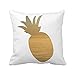 Federa quadrata per cuscino a forma di ananas, con motivo a forma di sole, colore: oro