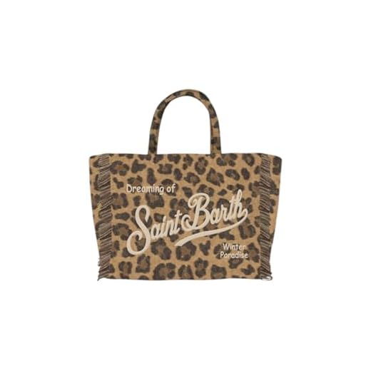 Saint Barth MC2 Borsa Colette Felt in Misto Lana Leopardata Dimensioni: 27 x 25 x 14 cm