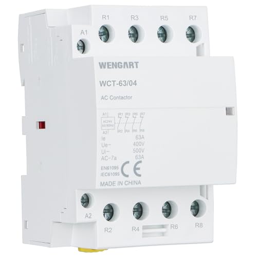 Wengart Contactor de iluminación WCT-63, CA24V 63A 4NC control preciso, ahorro de energía, mejora la eficiencia del sistema eléctrico