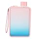 Flache Wasserflasche, 13 Unzen, A5, Tragbarer Reisebecher, Handtasche, Schmale Kaltflasche, Flache Wasserflasche, BPA-frei, Einzigartiges Verlaufsdesign, für Outdoor-Sportarten, (Farbverlauf Rosa)