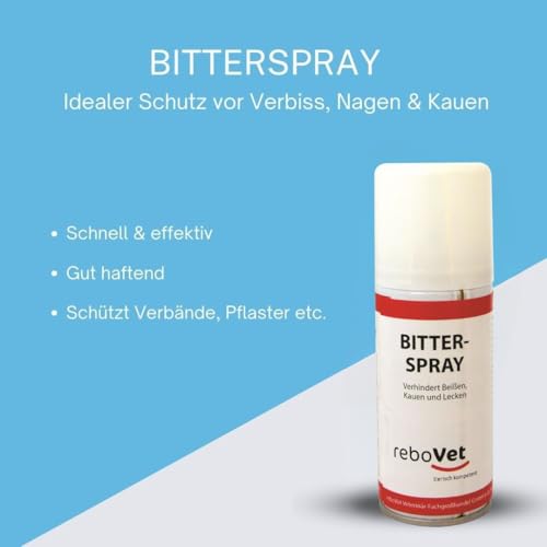 reboVet Bitterspray für Hunde & Katzen: Effektiver Schutz vor Kauen & Lecken, Sicher für Möbel & Textilien, Langanhaltender Bittergeschmack, Einfache Anwendung, 100 ml