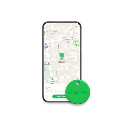 Chipolo ONE - Key Finder, Bluetooth Tracker for Keys, Backpack, Item Finder, Premium Features, Out of Range Alerts, Works with Chipolo app (iOS & Android Compatible) - Green