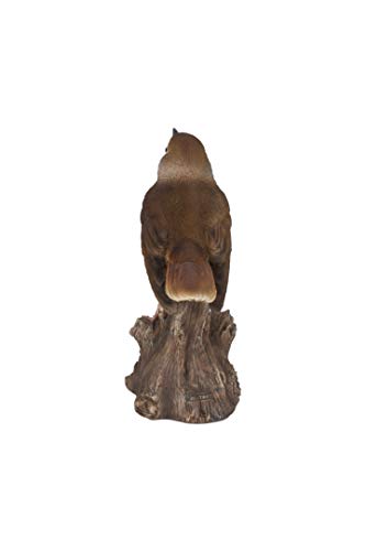 Hi-Line Gift Ltd. Motion Activated Singing Nightingale Standing ON Stump, Brown