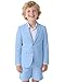 Bofan Linen Suits Boy Formal Sky Blue Tuxedo Suits Boy 2 Piece Retro Slim Fit Blazer Jackets Drawstring Short Pants Set Prom Summer Wedding Fashion Outfit Size 6