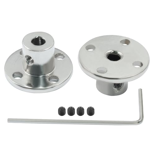 Luomorgo 4 Pcs 4mm/5/32 inch Metal Flange Shaft Coupling Rigid Flange Coupling Motors Guide Shaft Axis Bearing