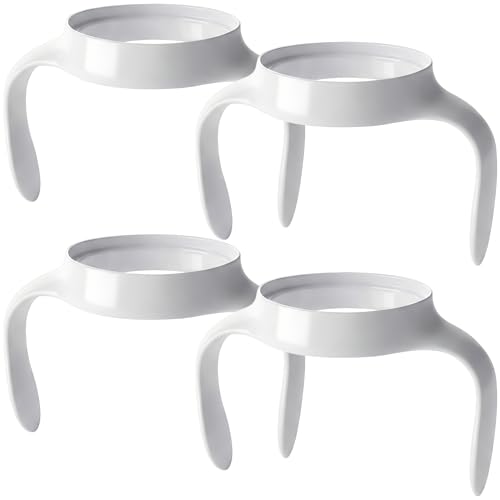 Image of Baby Bottle Handles Compatible with MAM Bottles, Ergonomic Non-Slip Bottle Grips for Self-Feeding, Fits 5oz, 9oz & 11oz, BPA-Free Trainer Accessories, White, 4-Pack