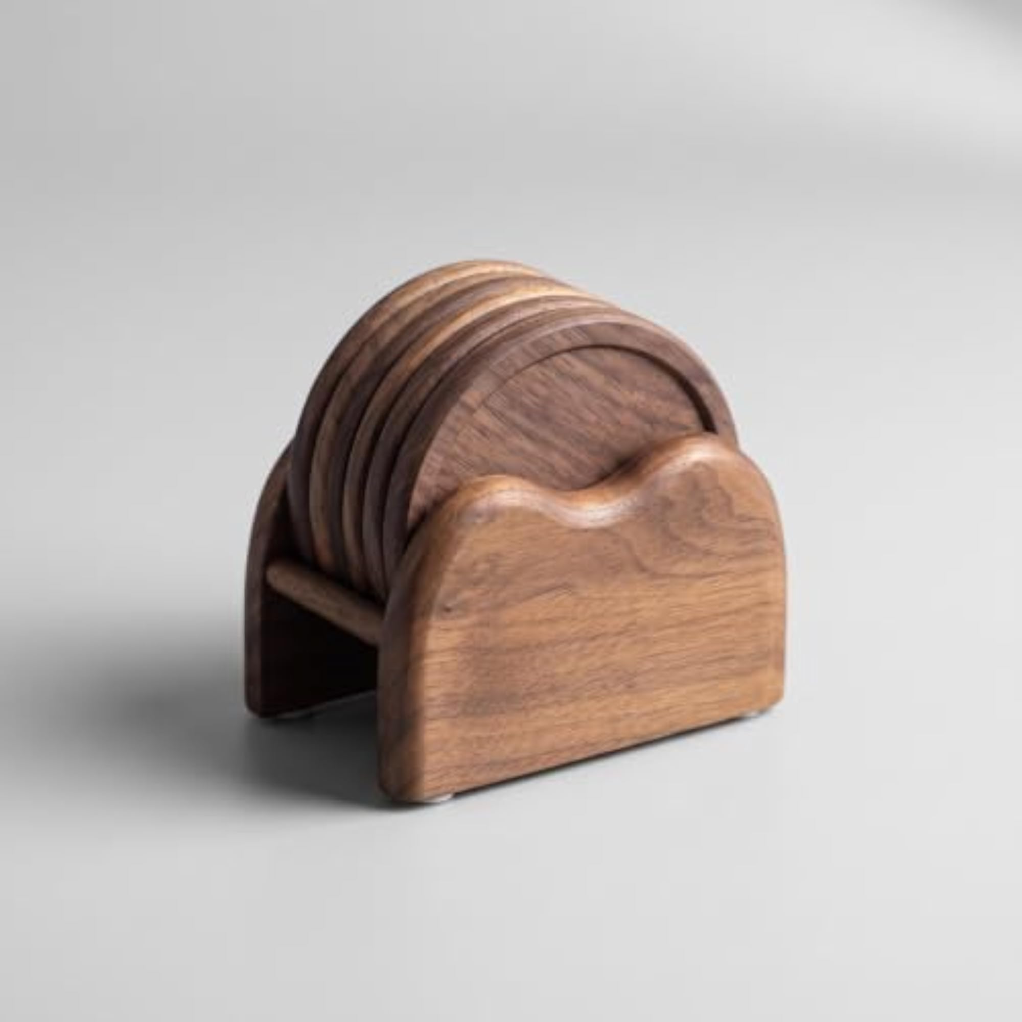 Wooden Coaster Set with Holder for Home Entertaining