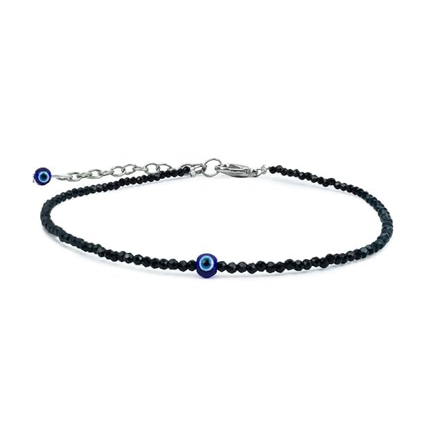 Evil Eye Anklet for woman with Black Tourmaline | Stone of Protection, Balance & Positivity | Spiritual Anklet for Women | Best Gift for Woman | Spiritual Jewellery for Women-image-14