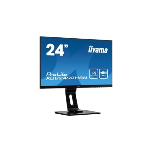 iiyama ProLite XUB2492HSN-B1 60,5cm (23,8") IPS LED-Monitor Full-HD (HDMI, DisplayPort in/out, USB3.0, USB-C dock 65W LAN) Ultra-Slim-Line, Höhenverstellung, Pivot, schwarz