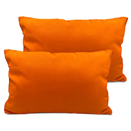 Meishida Super-Leinen-Kissenbezüge für Sofakissen und Bett, mit verdecktem Reißverschluss (orange, 40 x 60 cm) Cover