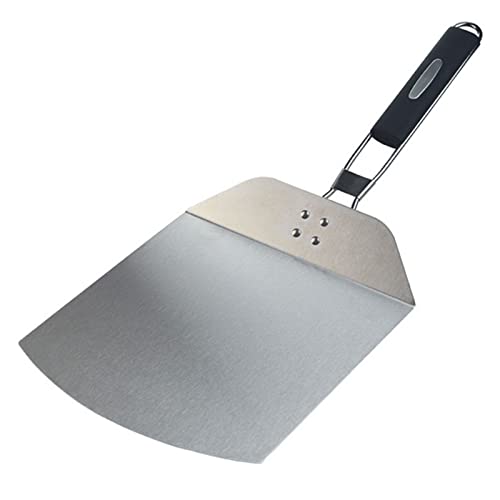 Tomvorks Cáscara de Pizza Duradera de Acero Inoxidable con Bloqueo y Hoja Resistente para Hornear en Casa Herramienta Cocina Plata 23'