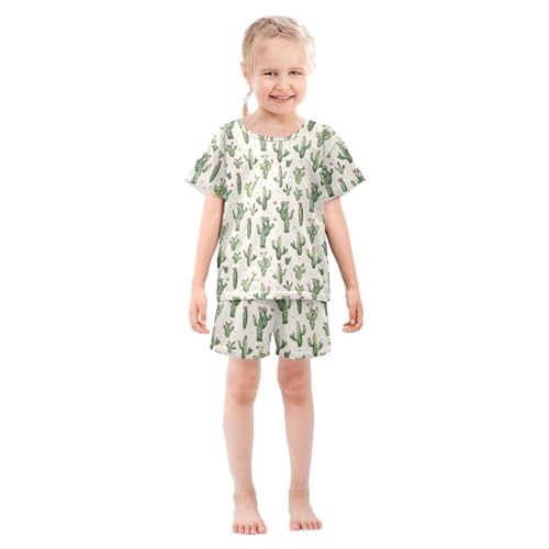 ALAZA Cute Cactus Pajama Set Short Sleeve Sleepwear Soft Lounge Nightwear3