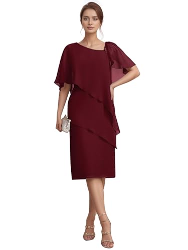 chiffon mob dresses Burgundy Mother of the Bride for Women Asymmetric Neck Formal Party Dress Ruched Shawl Evening Party Gown 2 : Clothing, Shoes & Jewelry Custom-made Light Sky Blue CSpring25Sale-April26 beaded lace or embroidered Bottom Size:33x30