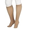Juzo Soft 2001 Knee-High 20-30 mmHg Closed Toe Compression Stocking with Silicone Top Band for Men & Women, Regular, 1 (I), Beige