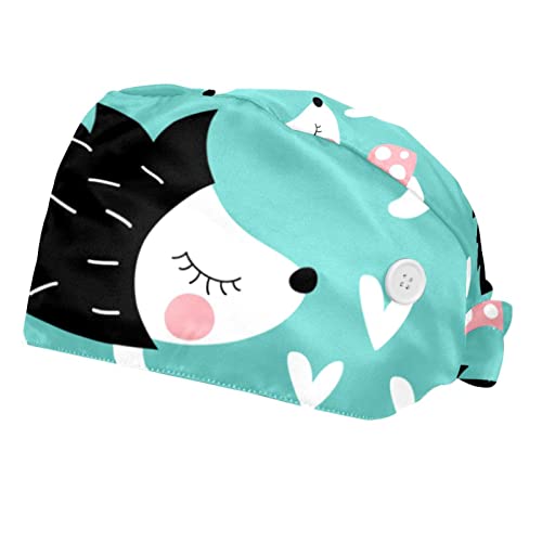 Casquette pour hommes femmes anti transpirante lot de 2 chapeaux de travail motif hérissons