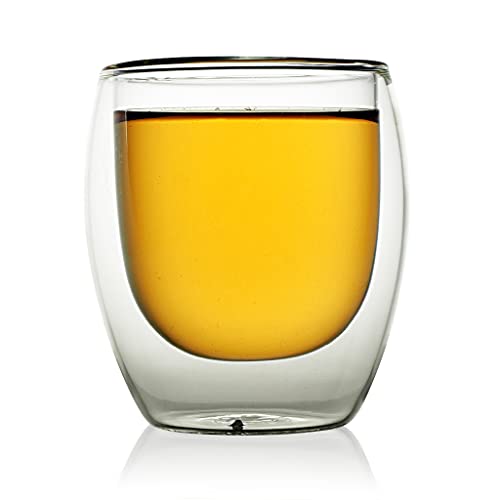 The Exotic Teapot - Set of 4 Double Wall Glass Cups, 120ml, Thermo Insulated for Tea Coffee, Espresso, Colorless - Image 3