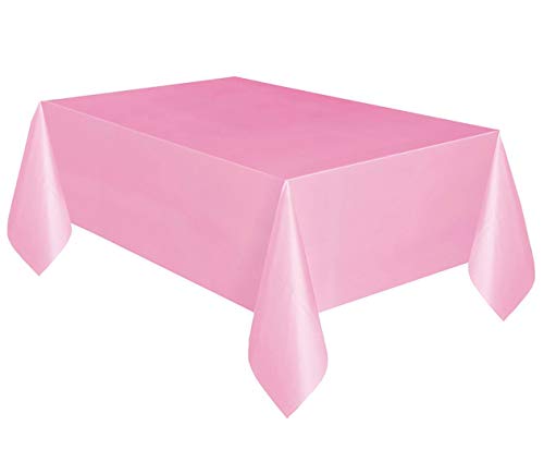Plastic Tablecloth, 108" x 54", Light Pink
