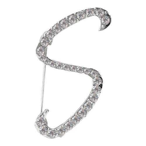 Image of Rhinestone Initial Brooch Pin for Women, Alphabet Gold Letter Brooch A-Z with Crystal, Metal Pin for Hat Bag Dress Suit Accessory for Men