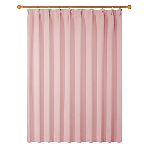 Deconovo 遮光カーテン 1枚入 幅130cmx178cm ピンク UVカット 断熱 おしゃれ 節電対策 昼夜目隠し