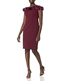 Alex Evenings Women's Long Off The Shoulder Dress, Short Burgundy, 12