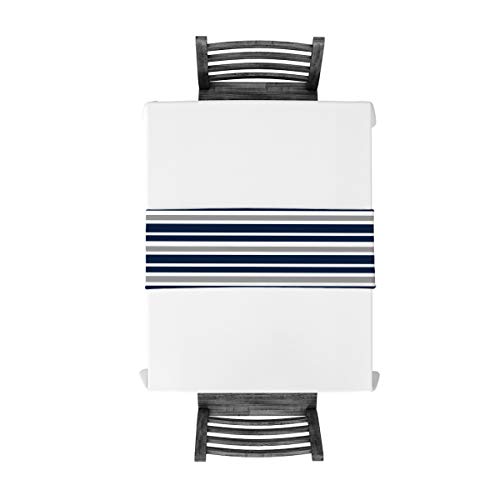 Stripe Table Runner-Navy Blue Gray White Cotton Linen-Long 72 Inche Dresser Scarves,Farmhouse Tablerunner For Kitchen Coffee/Dining/Sofa Table Bedroom Home Living Room,Scarf Decor For Holiday Dinner #TOP2