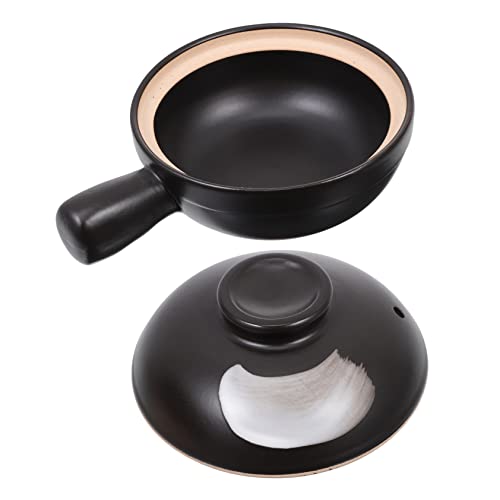 SHOWERORO Casseruola Pratica Coperchio Utensil Cucina Per Zuppa Calda e Stufati Pentola in Ceramica Per Riso e Noodles Facil Pulire Usare Design Semplice e Creativo