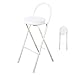 ACXZ Sgabello da Bar Pieghevole, Sedia Alta da Bar per Chitarra/Isola Cucina/Pub/Esterno, Sedile Rotondo Imbottito, Bianco (Altezza Seduta, 65/70/75 cm)