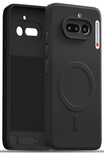 Image of Hupshy Back Cover for Nothing Phone 4a 5G Soft Matte Silicone Mag-Safe Design (Mag-Safe Not Support) Camera Protection | Slim Fit Bumper Cover (Black)