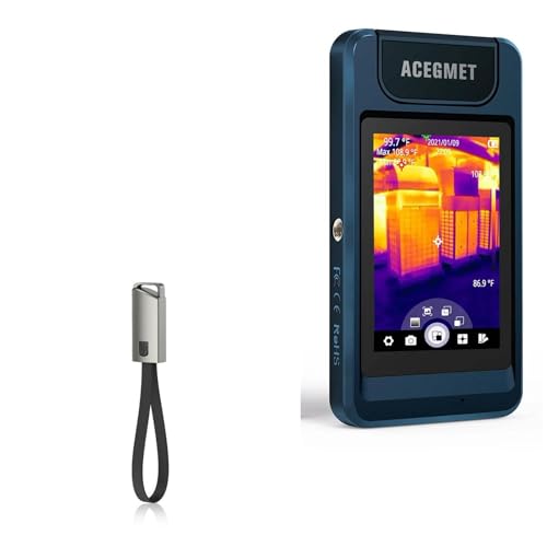 BoxWave Cable Compatible with Mileseey P200 Infrared Thermal Imaging Camera - USB Type-C Keychain Charger, Key Ring USB Type-C to Type-A 8 in USB Cable - Jet Black