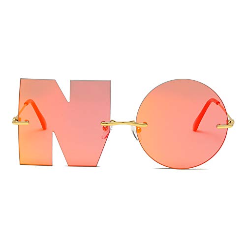 Image of ENTHYI Letter NO Party Rimless Irregular Design Sunglasses For Men /Women UV400 Streetwear Eyewears