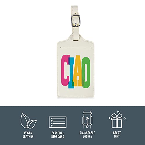 Genuine Fred, WANDER WARE - LUGGAGE TAG, Ciao!, Travel luggage tag with name & information ID card, 2.75" x 4.7", Assorted4
