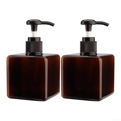 2 flaconi in plastica ambrata da 250 ml per detergenti, shampoo e lozioni (marrone)