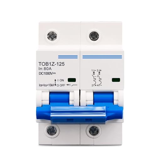 Disyuntor de 2 polos CC 1000V 80A interruptor de batería magnético térmico para paneles solares