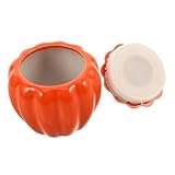 ARTSEWPLY Pot de Rangement Céramique Forme de Citrouille Hermétique pour Thé et Récipient Polyvalent pour Sucre et Biscuits Parfait pour Conserver Rouge