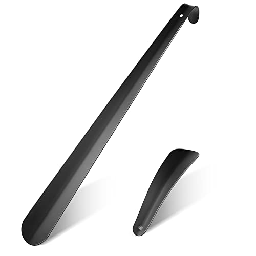 Dreamtop 2 Stück Metall Schuhlöffel Edelstahl Schuhanzieher langer und kurzer Griff Schuhanzieher 42cm/16cm Glatte Kantenbehandlung ideal für Kinder und Seniorenx Cover