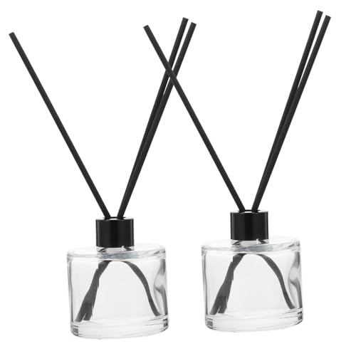 Botellas Difusoras de Aceite Esencial 50ml Yardwe con 10 Varillas Negras 16cm miniatura 1
