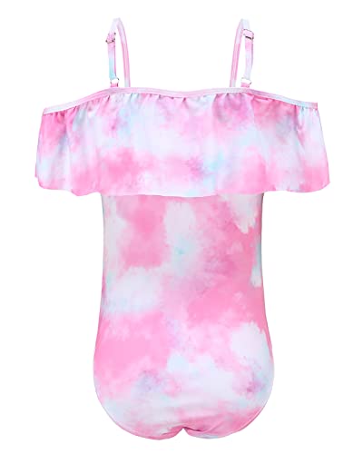 Image of Girls One Piece Swimsuits Off Shoulder Bathing Suit for Kids Hawaiian Swimwear 3-16 Years