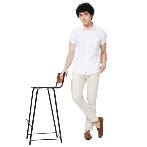 Image of Spykar Men's Regular Fit N /A Half Sleeve Solid Casual Shirts
