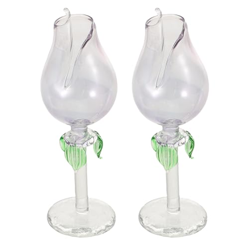 COLLBATH Difusor de Aceites Esenciales de Vidrio Flores Simuladas, Juego de 2 Difusores Pasivos Pequeños Transparentes para Aromaterapia en Hogar, Dormitorio y Decoración Ambiental