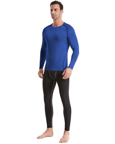 5,6 Pack Men's Compression Shirts Long Sleeve Rash Guard Workout Undershirt Base Layer Athletic Shirt4