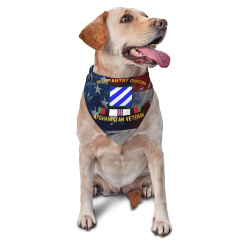 3rd Infantry Division Afghanistan Veteran Dog Scarf Pet Bandana Cat Pet Bibs