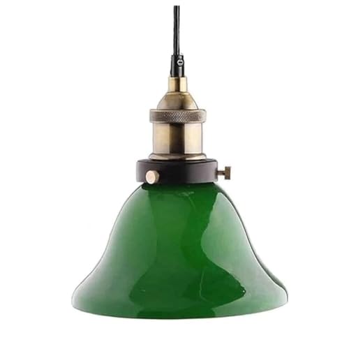 Suspension style américain verre vert laiton luminaire minimaliste salon cuisine E27