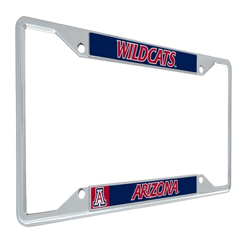 Desert Cactus University of Arizona UA Wildcats Metal License Plate Frame for Front or Back of Car Officially Licensed (Mascot)