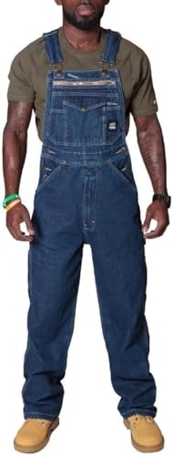 MANGGUO Salopette en Jean pour Homme Coupe Décontractée Combinaison de Travail avec Bretelles Réglables et Plusieurs Poches à Outils,Bleu (FR/ES,...