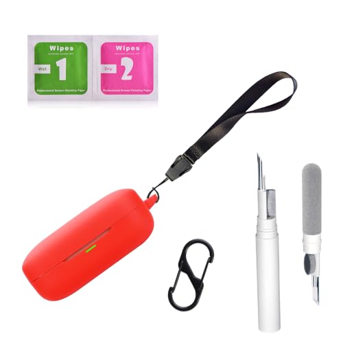 Image of WELCROS Soft Silicone Case Cover Compatible for Realme Buds Air 7 | 7 Pro (Red, Combo)