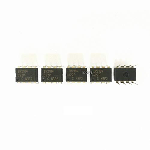 Todiys New 5Pcs for 2184P IR2184P IR2184PB IR2184PBF DIP-8 Half-Bridge Dual Driver IC Chip IR2184