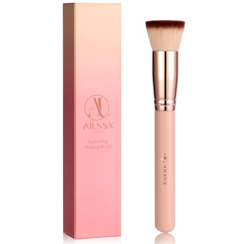 Image of Flat Top Kabuki Foundation Brush, Soft Dense Makeup Brush for Liquid, Cream and Powder, Face Blending Brush for Foundation, Blush, Bronzer, Concealer and Contour