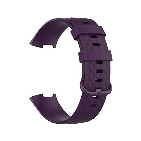 Vaporly UK Replacement Watch Strap for Fitbit Charge 3 / Charge 4 / Charge 3 SE Strap Standard Silicone Wristband Band Watch Wrist Straps (Small, Purple) Cover